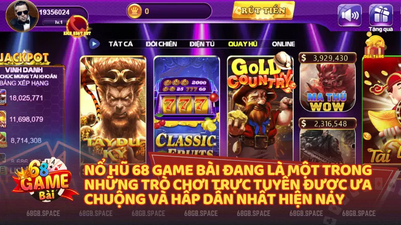 Nổ hũ 68 game bài đã nhanh chóng trở thành trò chơi yêu thích của nhiều người chơi trực tuyến nhờ vào luật chơi đơn giản và cơ hội nhận thưởng lớn