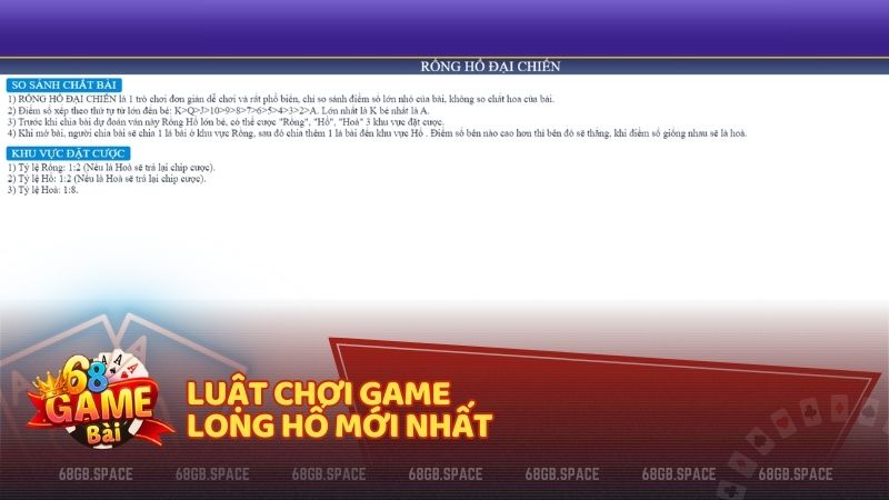 Luật chơi game Long Hổ mới nhất 