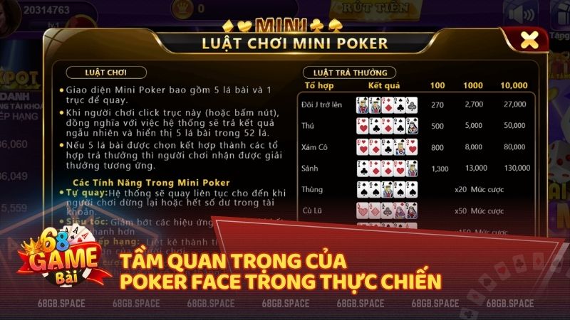 Tầm quan trọng của Poker Face trong thực chiến