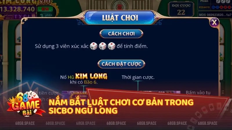 Nắm bắt luật chơi cơ bản trong Sicbo Ngũ Long 