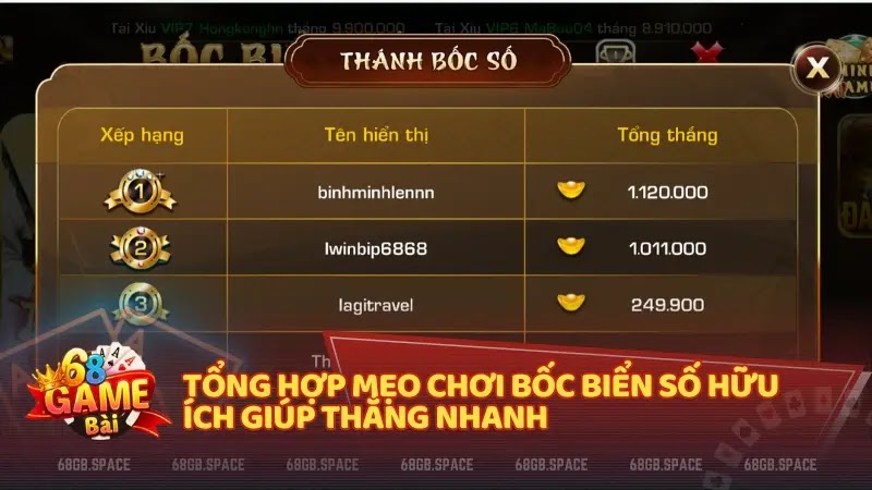 Tổng hợp mẹo chơi Bốc Biển Số hữu ích giúp thắng nhanh